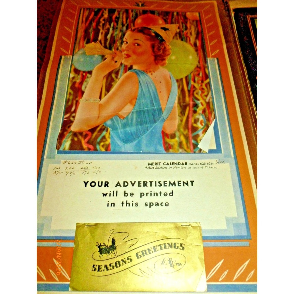 Vintage 1938-1942 Merit Stellar Art‎ Calendars Salesman Sample Album No S-2